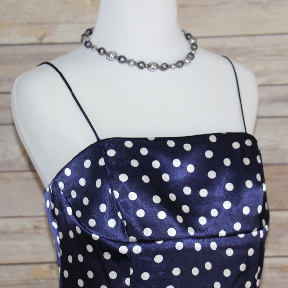 ELIZA J. NEW YORK Navy and White Polka Dot Dress - Picture 4 of 8